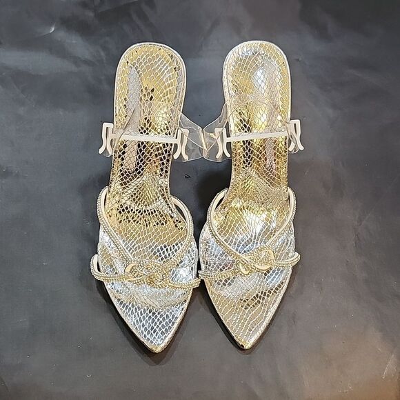 BRAND NEW POINTED TOE HIGH HEEL STILETTO CLEAR  RHINESTONE STRAP SANDAL G1 - Picture 2 of 16